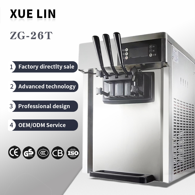 XUELIN Commercial Soft Ice Cream Machine Tabletop 3 Flaver Vertical Stainless Steel ODM OEM