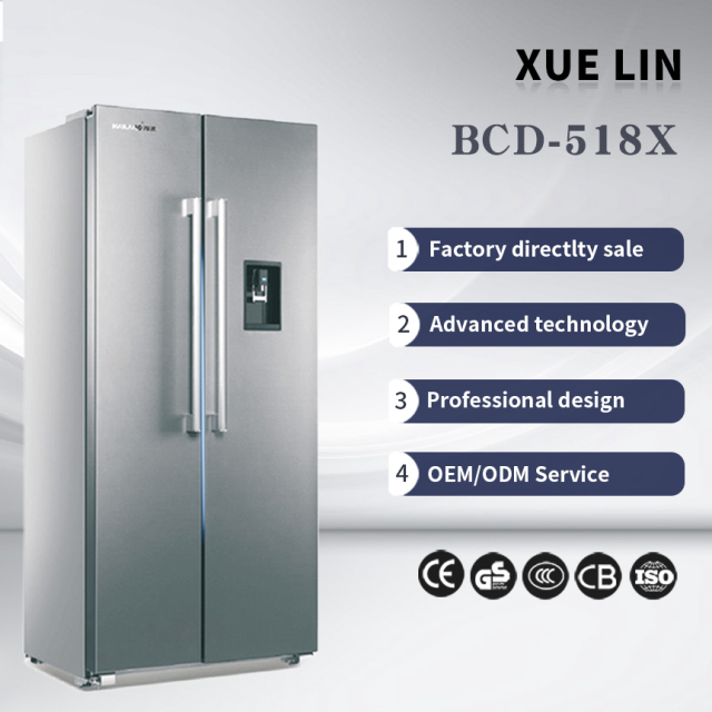 XUELIN ODM OEM 518L Electric Side-by-side Refrigerators French Door Refrigerators For Household