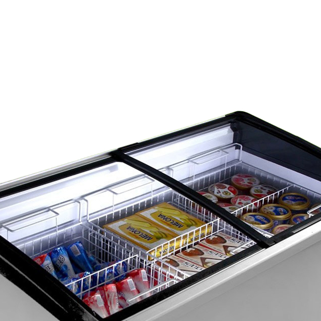 XUELIN ODM OEM 420L Cabinet Freezer Electric Chest Freezers Refrigerator Freezer Glass Side By Side Ice Cream Display