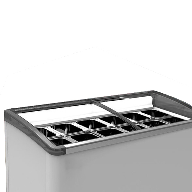 XUELIN ODM OEM 420L Cabinet Freezer Electric Chest Freezers Refrigerator Freezer Glass Side By Side Ice Cream Display