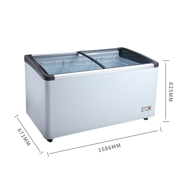 XUELIN ODM OEM 438L Cabinet Freezer Electric Chest Freezers Refrigerator Freezer Glass Side By Side Ice Cream Display