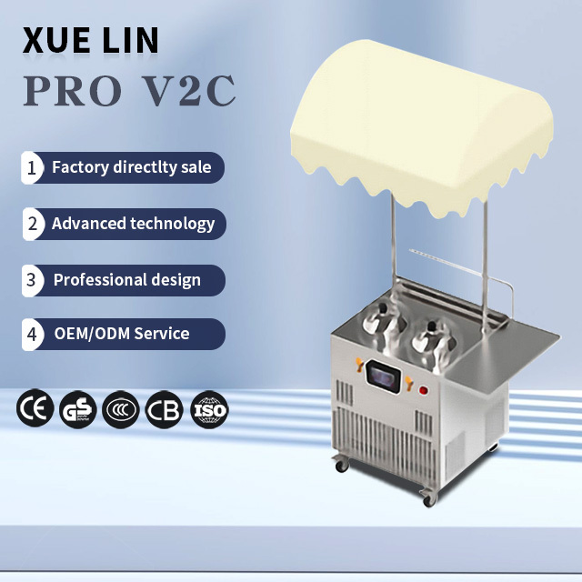 XUELIN High-end Commercial Ice Cream Machine 40L 3 Flaver Mixed Dual System TableTop  Pre-cooling Embraco Compressor ODM OEM