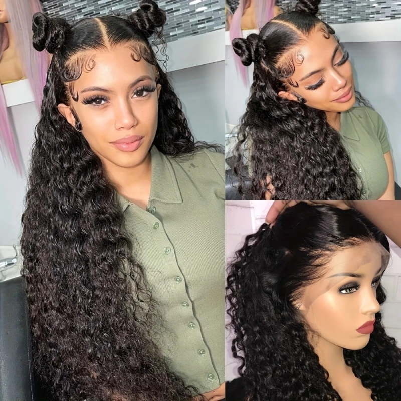 FORIS HAIR 360 Transparent Lace Frontal Deep Wave Virgin Human Hair Wig