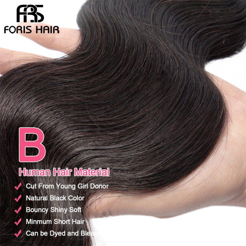 FORIS HAIR Body Wave Virgin Human Hair Extensions 3 Bundles Natural Color