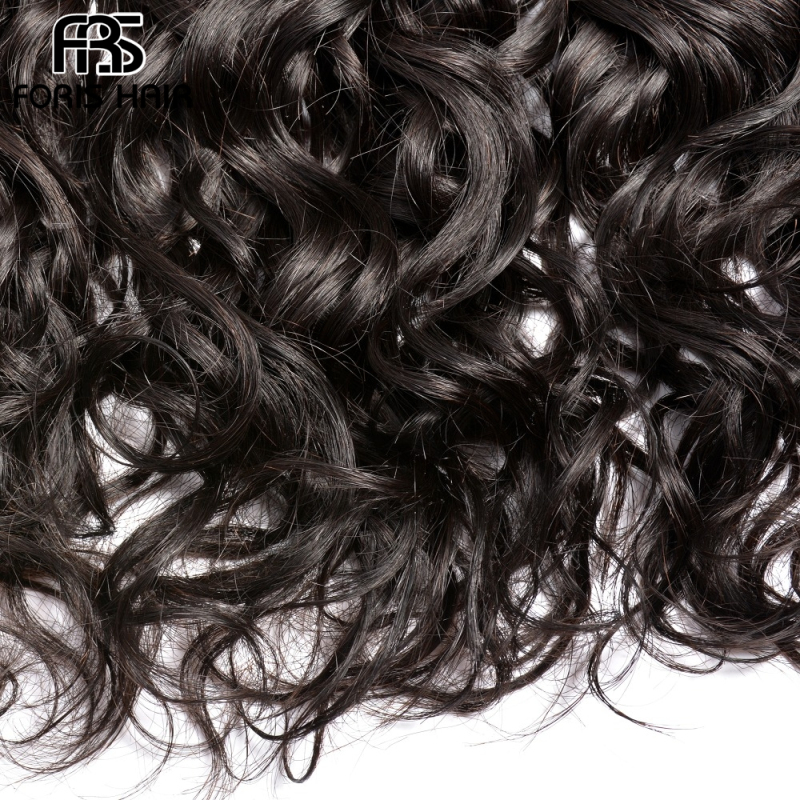 FORIS HAIR Water Wave Virgin Human Hair Extensions 4 Bundles Natural Color