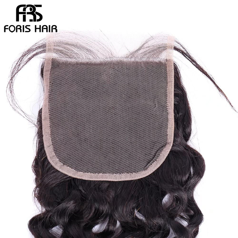 FORIS HAIR 4x4 Lace Closure Water Wave Virgin Human Hair Natural Color