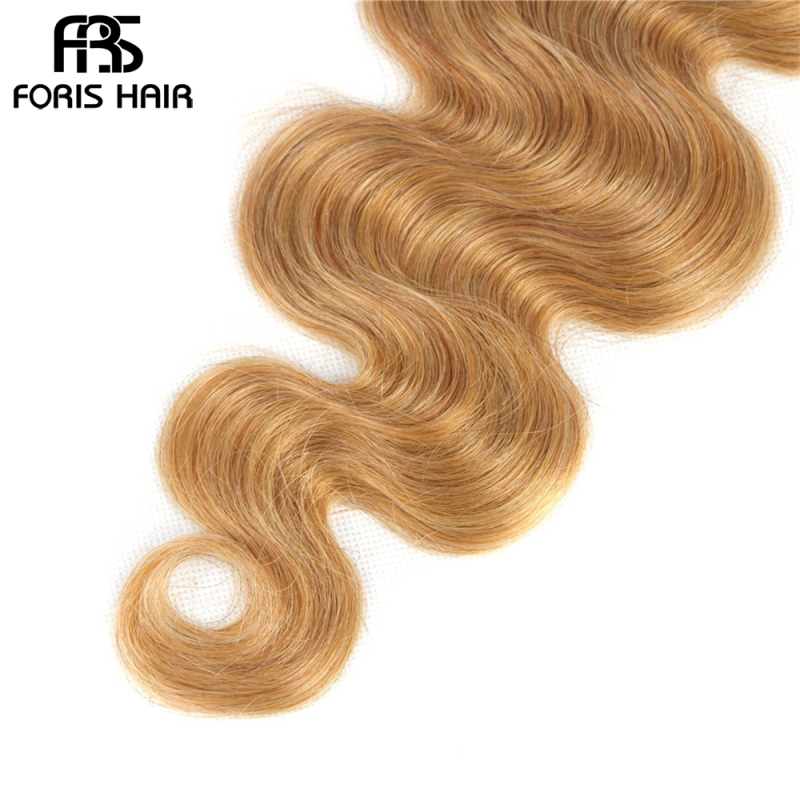 FORIS HAIR 27 Blonde Color Brazilian Body Wave Human Hair Extensions 3 Bundles