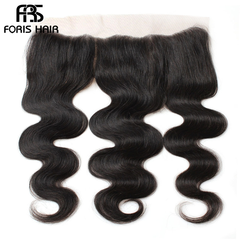 FORIS HAIR Brazilian Body Wave Virgin Hair 4 Bundles With Lace Frontal Closure Natural Color