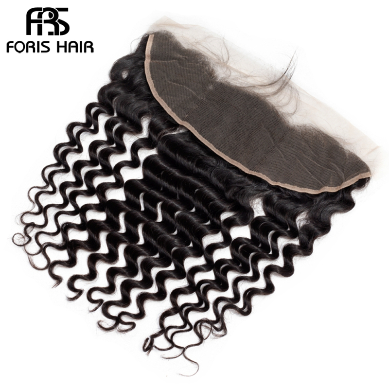 FORIS HAIR 13x4 Transparent Lace Frontal Closure Loose Deep Virgin Human Hair Natural Color