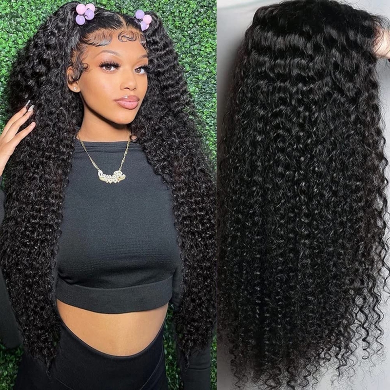 FORIS HAIR Transparent Lace Kinky Curly Virgin Human Hair Wig