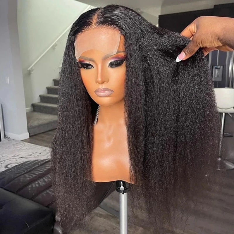 FORIS HAIR Transparent Lace Kinky Straight Virgin Human Hair Wig