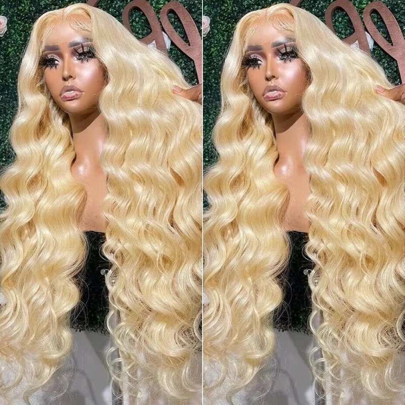 FORIS HAIR 613 Blonde Transparent Lace Frontal Body Wave Virgin Human Hair Wig