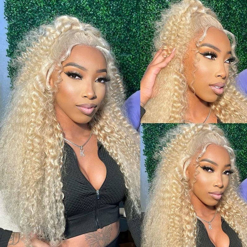 FORIS HAIR 613 Blonde Transparent Lace Frontal Deep Wave Virgin Human Hair Wig