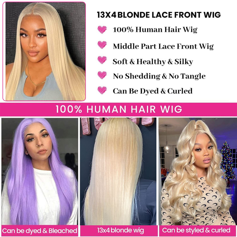 FORIS HAIR 613 Blonde Transparent Lace Frontla Straight Virgin Human Hair Wig