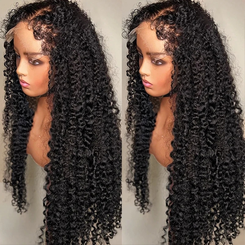 FORIS HAIR 4C Hairline Edge Pre Plucked HD Lace Kinky Curly Virgin Human Hair Wig