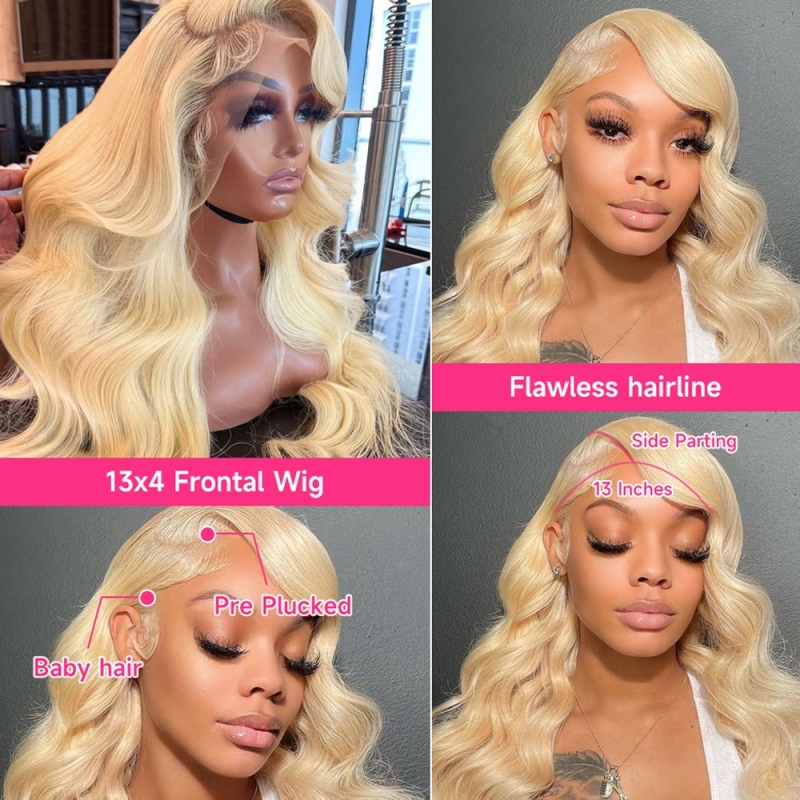 FORIS HAIR Blonde 613 Real HD Lace Body Wave Virgin Human Hair Wig