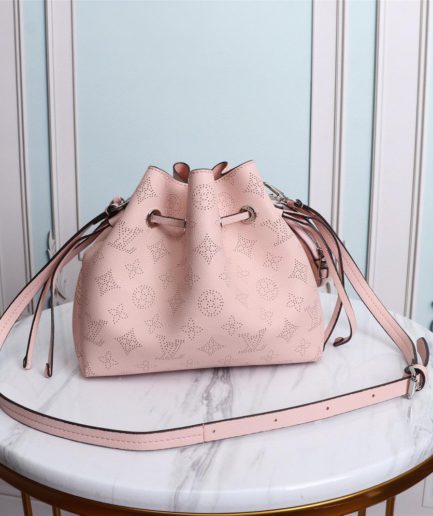 Louis Vuitton Bella Bucket Bag Mahina Magnolia Pink For Women, Women’s Handbags, Shoulder And Crossbody Bags 7.5in/22cm LV M57068