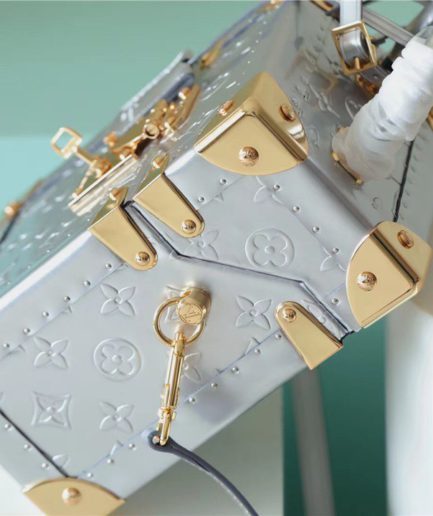 Louis Vuitton The Camera Box Monogram Empreinte By Nicolas Ghesquiere Light Blue For Women, Women’s Handbags, Shoulder And Crossbody Bags 9.3in/16cm