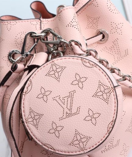 Louis Vuitton Bella Bucket Bag Mahina Magnolia Pink For Women, Women’s Handbags, Shoulder And Crossbody Bags 7.5in/22cm LV M57068