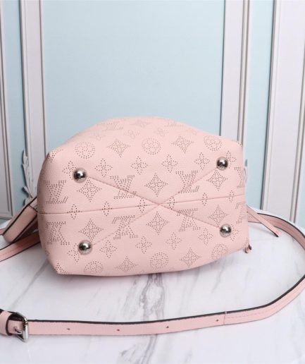 Louis Vuitton Bella Bucket Bag Mahina Magnolia Pink For Women, Women’s Handbags, Shoulder And Crossbody Bags 7.5in/22cm LV M57068