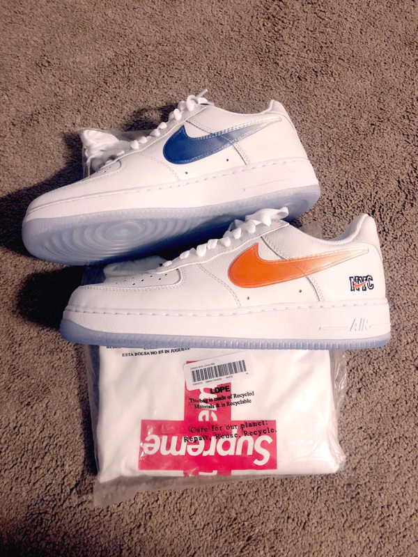 Kith x Nike Air Force 1 Low “NYC” White/Rush Blue-White-Brilliant Orange