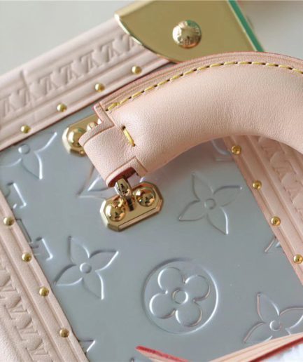 Louis Vuitton The Camera Box Monogram Empreinte By Nicolas Ghesquiere Light Blue/Light Pink For Women, Women’s Handbags, Shoulder And Crossbody Bags 6.3in/16cm