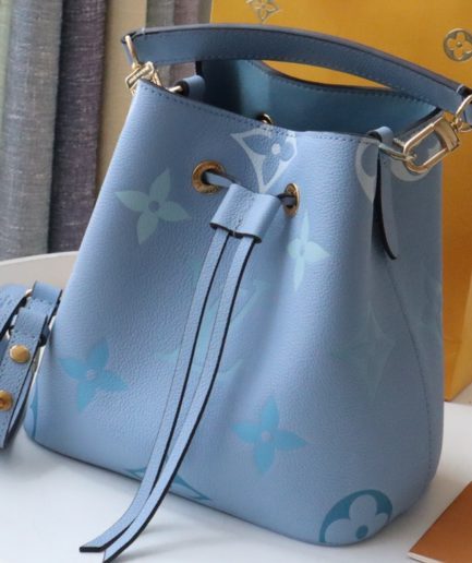 Louis Vuitton NeoNoe BB Bucket Bag Monogram Empreinte Blue For Women, Women’s Handbags, Shoulder Bags 7.9in/20cm LV M45709