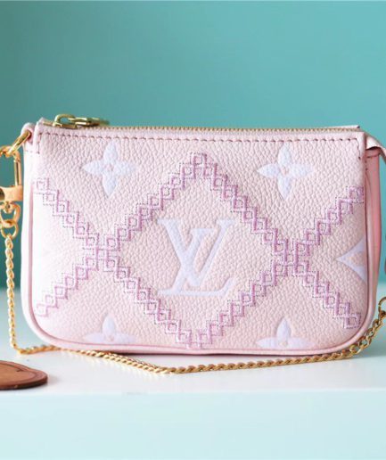 Louis Vuitton Mini Pochette Accessoires Monogram Empreinte Pink For Women, Women’s Handbags, Shoulder Bags And Crossbody Bags 6.1in/15.5cm