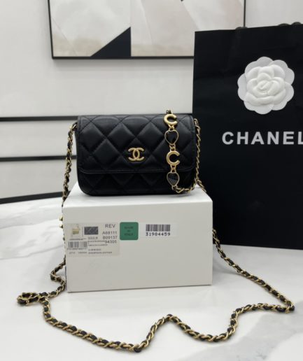 Chanel Classic Distressed Black For Women, Women’s Bags 4.7in/12cm
