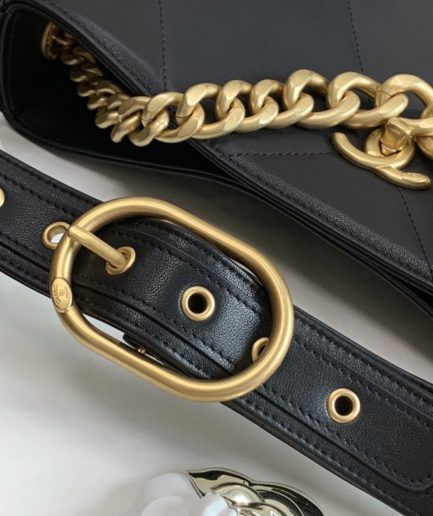 Chanel Co-Co Shoulder Bag Black For Women 11.4in/29cm