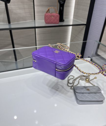 Chanel Vanity With Chain Purple Bag For Women 9cm/3.5in