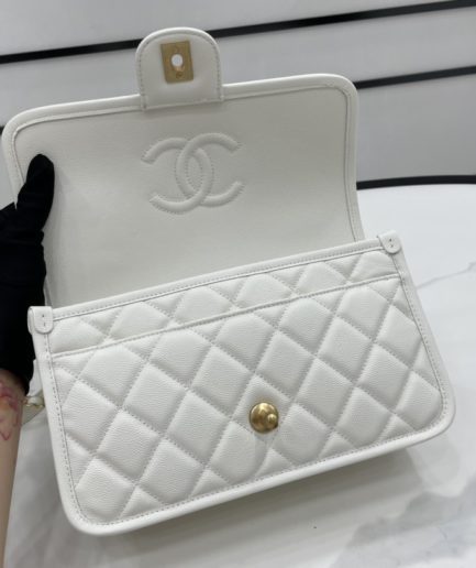 Chanel AS3653 22K Bag White For Women, Women’s Bags 9.8in/25cm