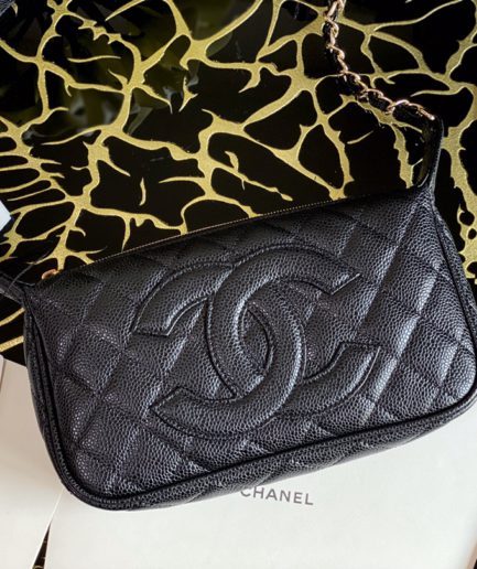 Chanel Classic Shoudlerbag Black For Women 9.8 in / 25 cm