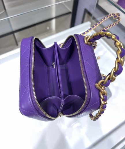 Chanel Vanity With Chain Purple Bag For Women 9cm/3.5in