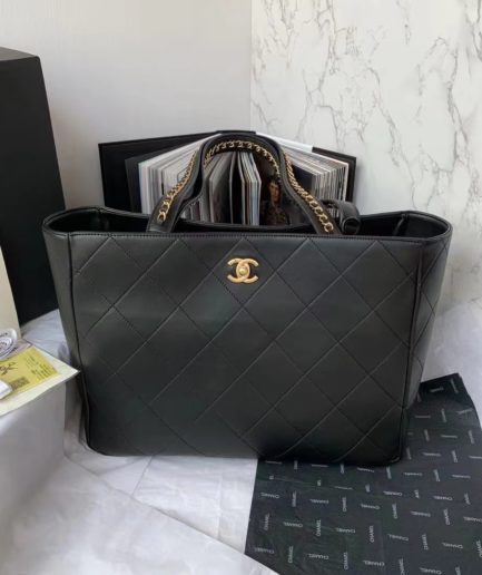 Chanel Shopping Bag Black For Women, Women’s Bags 14.4in/37cm AS3508 B08867 94305