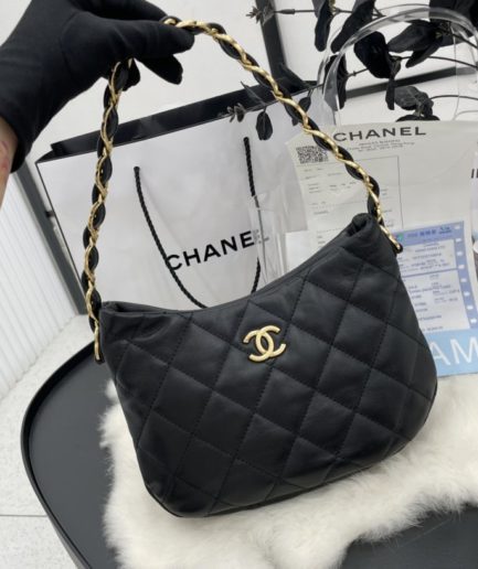 Chanel Hobo Handbag Black For Women, Women’s Bags 9.4in/24cm AS3562 B09178 94305