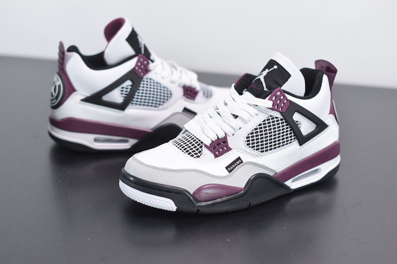 PSG x Air Jordan 4 White/Neutral Grey/Black/Bordeaux