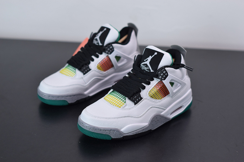 Air Jordan 4 Retro ‘Green Rasta’ White/Black/University Red/Lucid Green