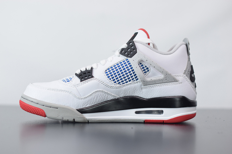 Air Jordan 4 Retro “What The” White/Military Blue-Fire Red-Tech Grey