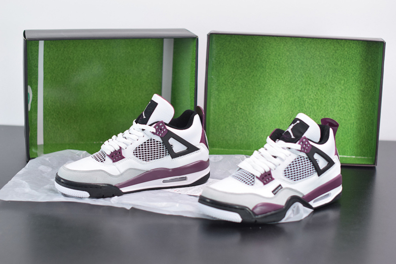 PSG x Air Jordan 4 White/Neutral Grey/Black/Bordeaux