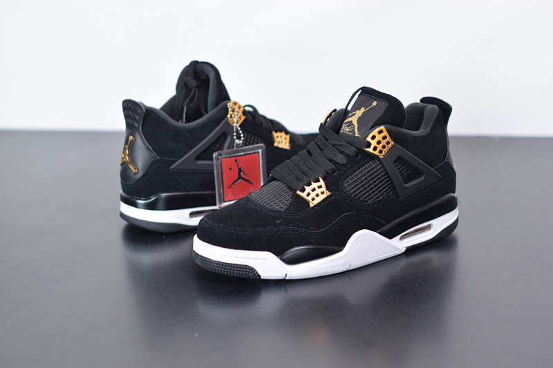 Air Jordan 4 “Royalty” Black/Metallic Gold-White