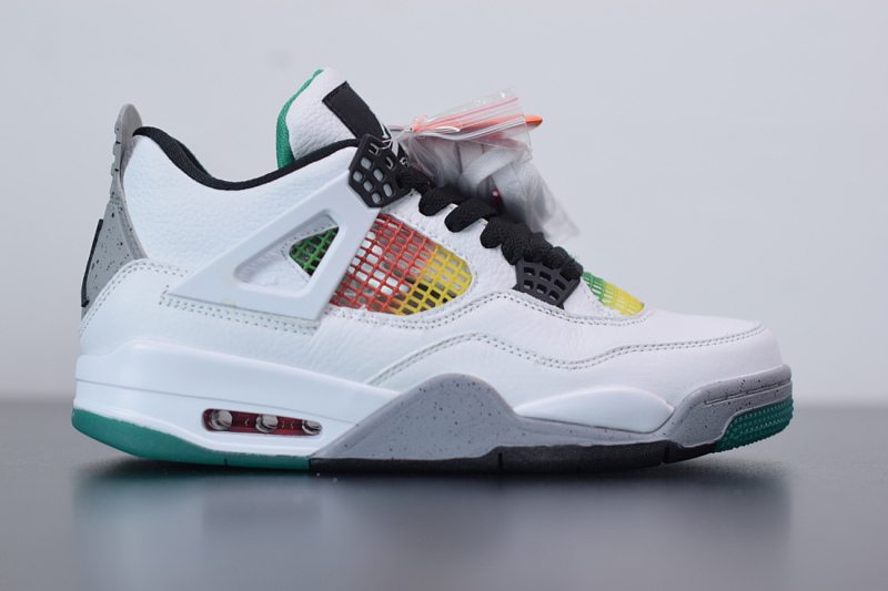 Air Jordan 4 Retro ‘Green Rasta’ White/Black/University Red/Lucid Green