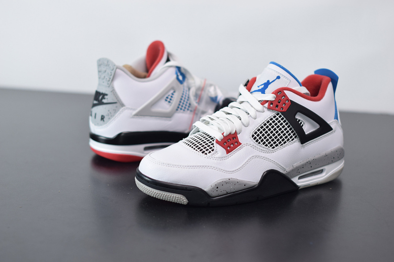 Air Jordan 4 Retro “What The” White/Military Blue-Fire Red-Tech Grey