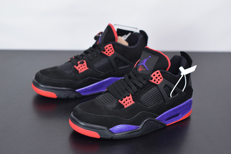 Air Jordan 4 Raptors Black/University Red-Court Purple
