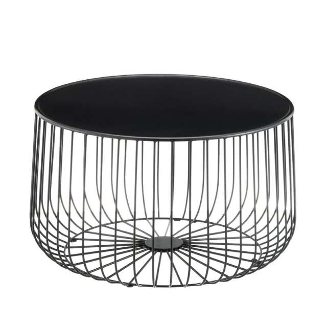 Wire Coffee Table (White, Black)