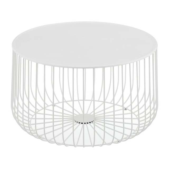 Wire Coffee Table (White, Black)