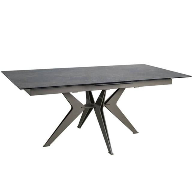 Cross Steel Base Extendable Dining Table