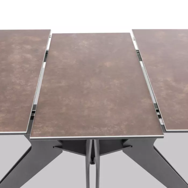 Cross Steel Base Extendable Dining Table