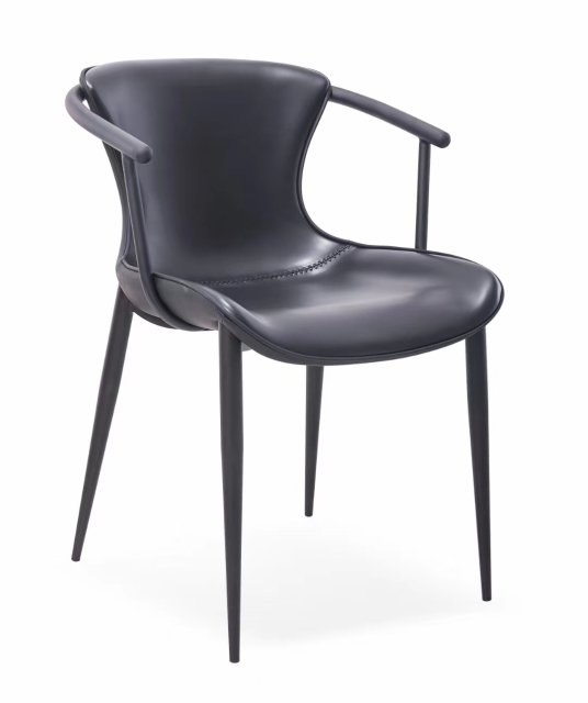 Black leather Dining chair