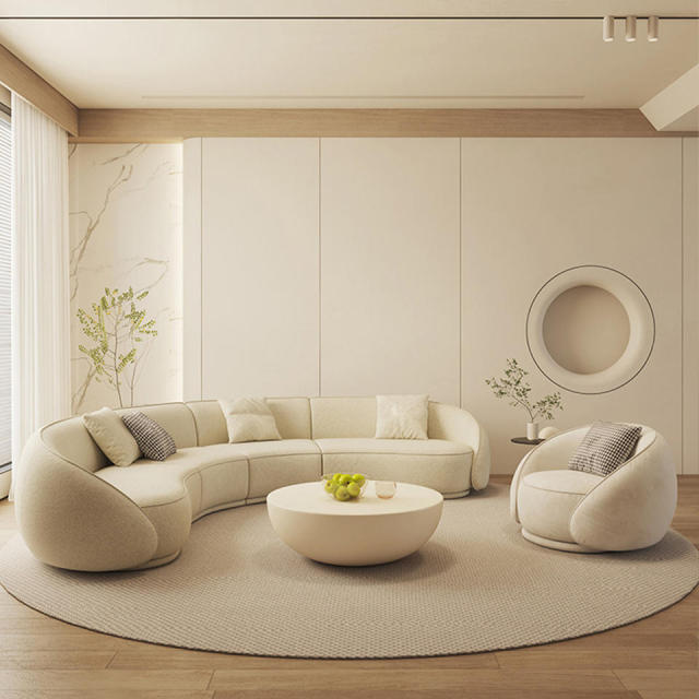 Curved round modular sofa